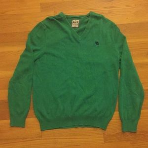 Bright Green V-Neck Sweater from Express